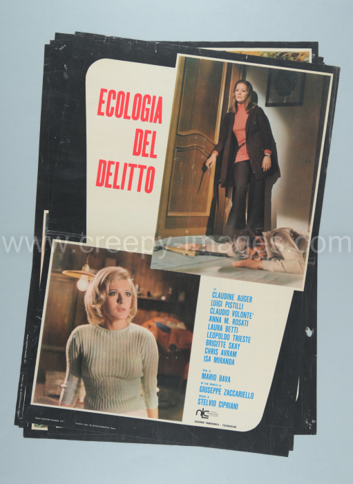 Im Blutrausch des Satans / Ecologia del delitto - Kompletter italienischer Aushangsatz (6 Fotobuste + 2 Soggettone)